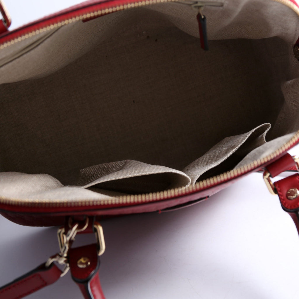 449663 Guccissima Dome Bag Medium Red