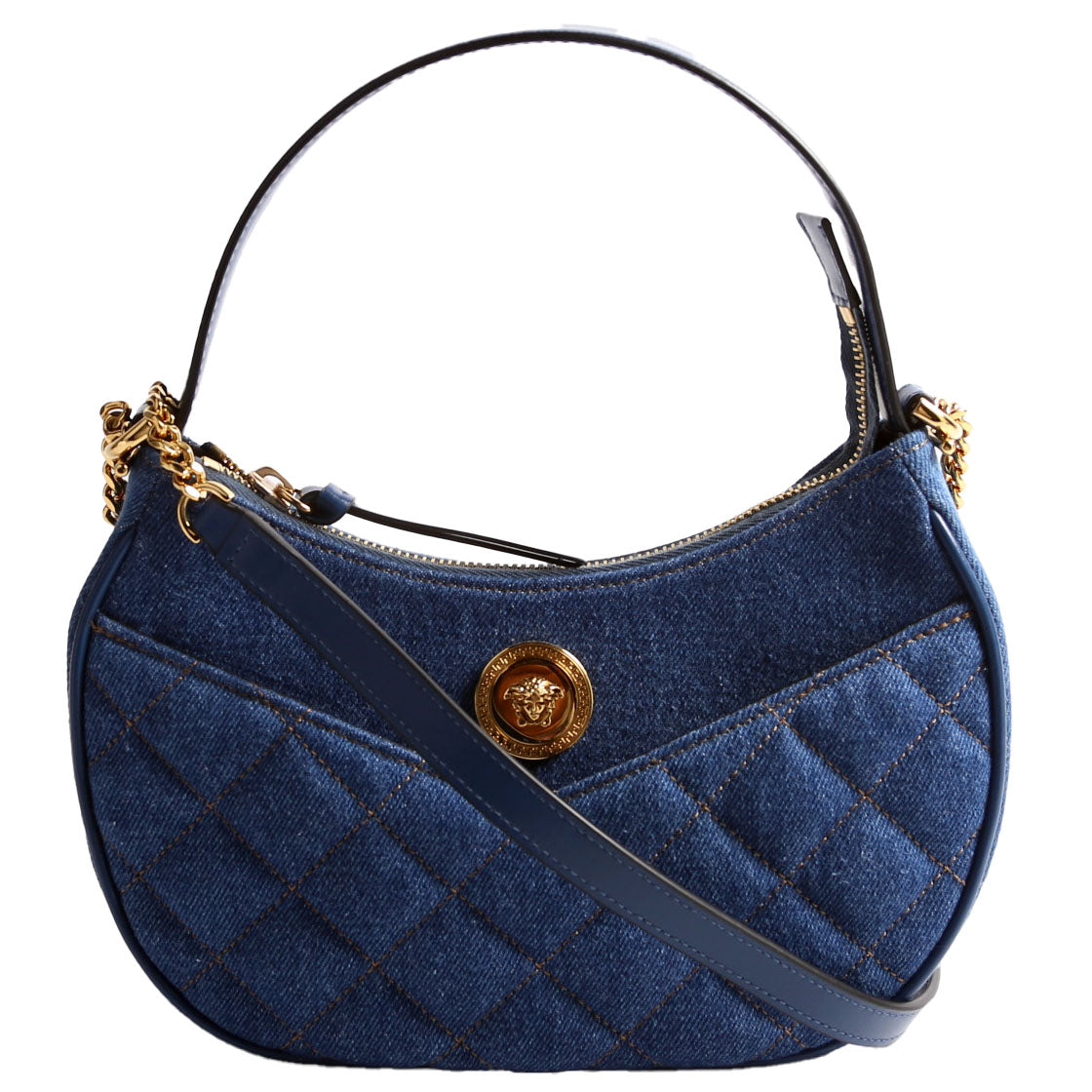 La Medusa Quilted Half Moon 2-Way Blue