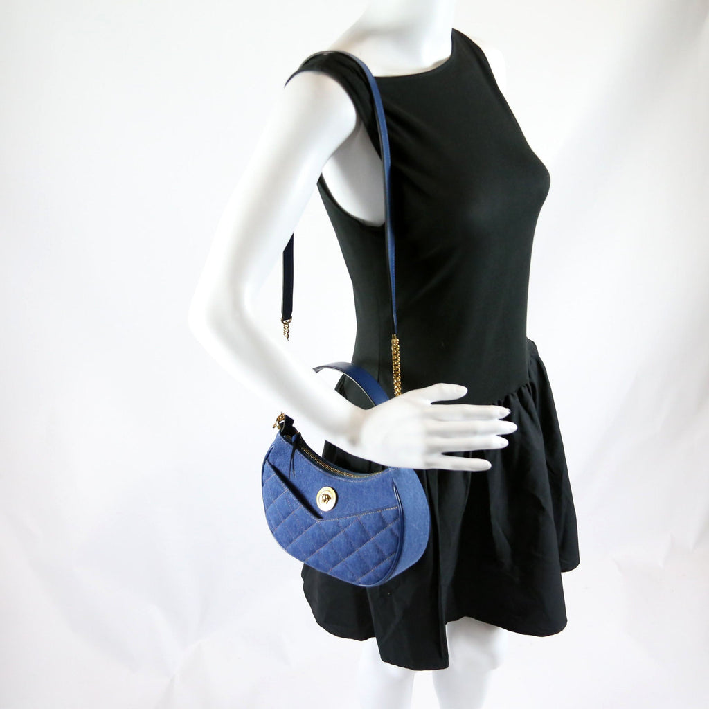 La Medusa Quilted Half Moon 2-Way Blue
