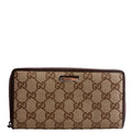 112724 GG Canvas Zip Around Wallet Brown