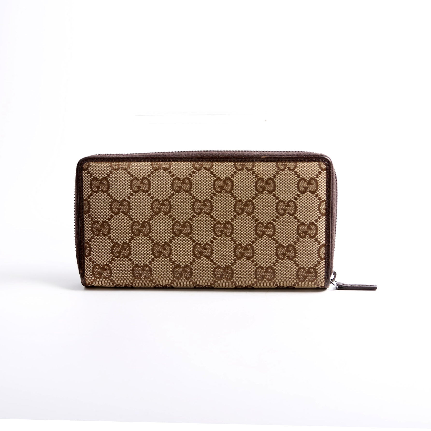 112724 GG Canvas Zip Around Wallet Brown