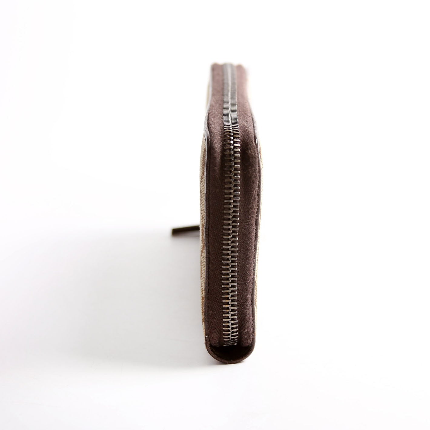 112724 GG Canvas Zip Around Wallet Brown