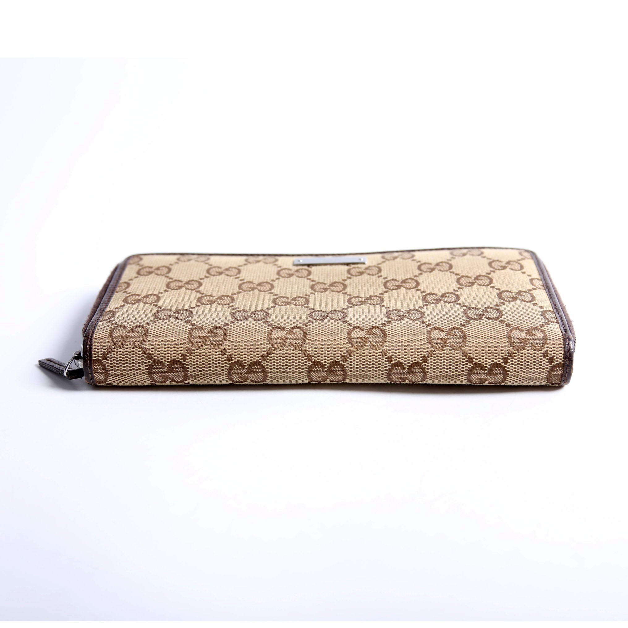 112724 GG Canvas Zip Around Wallet Brown