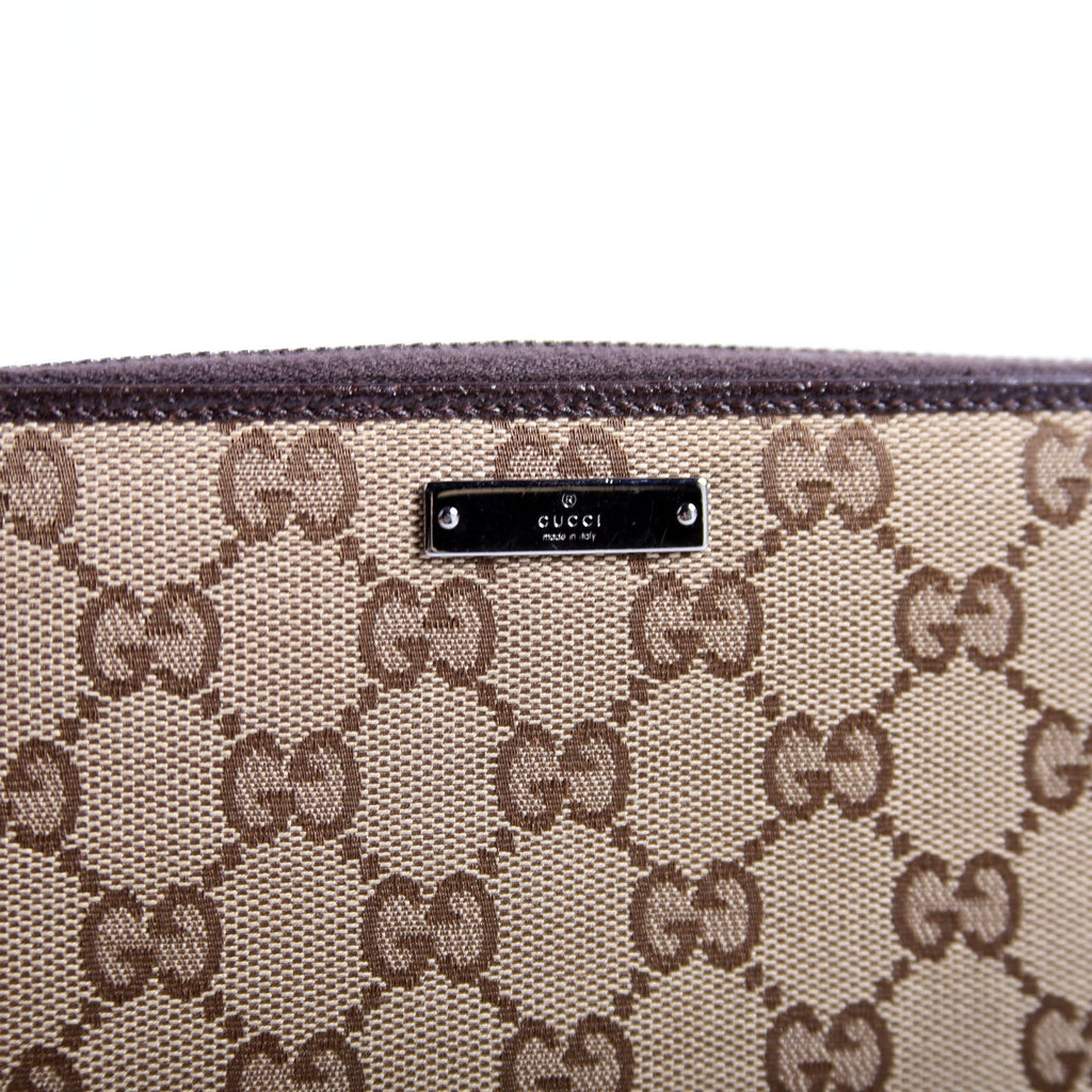 112724 GG Canvas Zip Around Wallet Brown