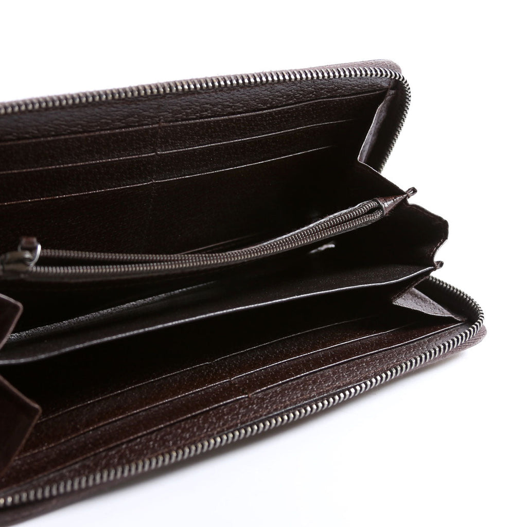 112724 GG Canvas Zip Around Wallet Brown