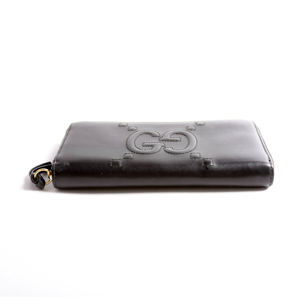 Gucci 453393 Jumbo GG Zip Around Wallet Black