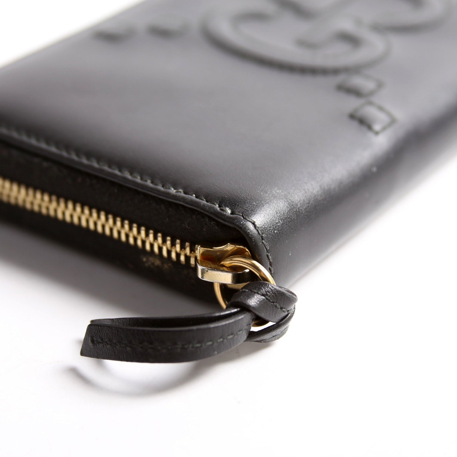 Gucci 453393 Jumbo GG Zip Around Wallet Black