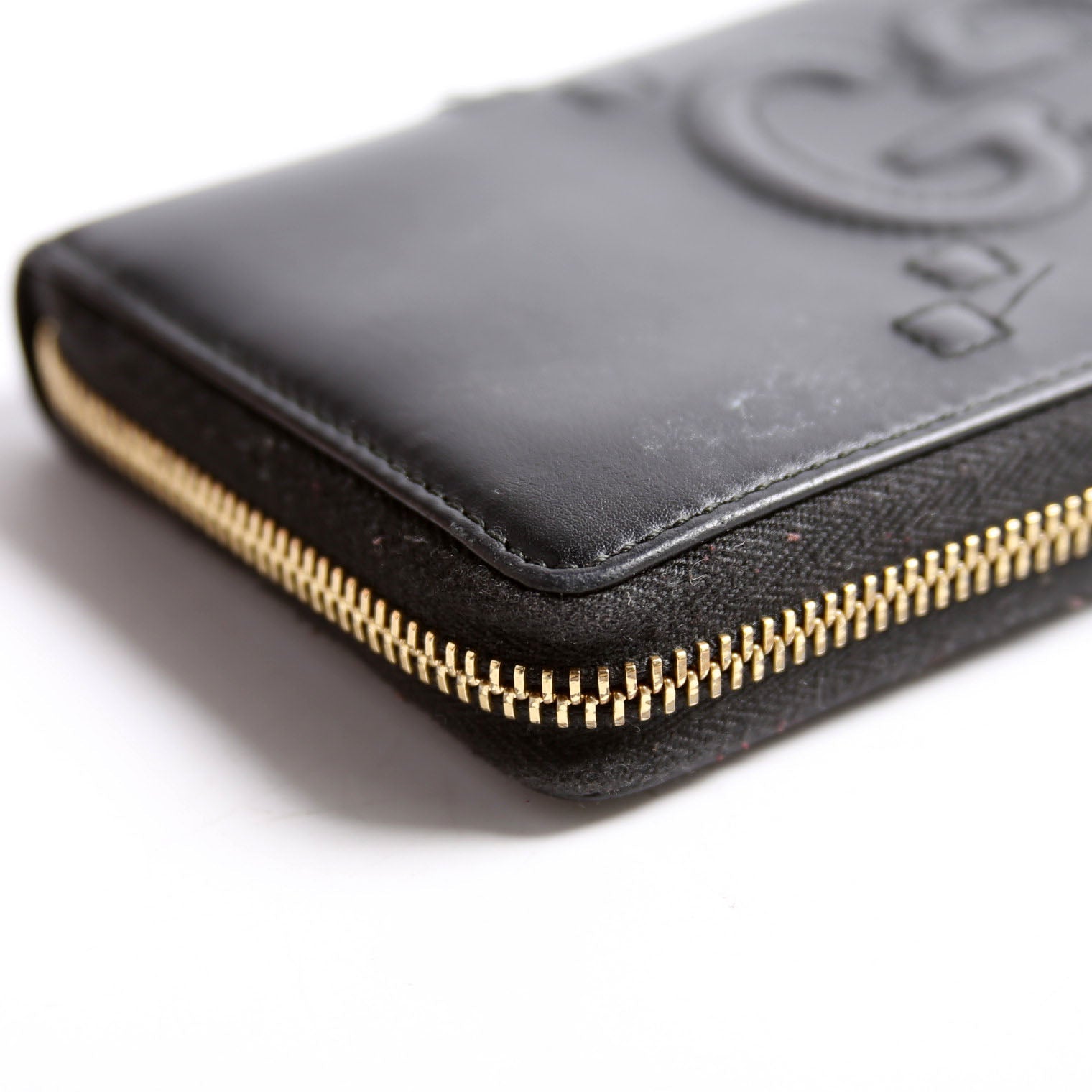 Gucci 453393 Jumbo GG Zip Around Wallet Black