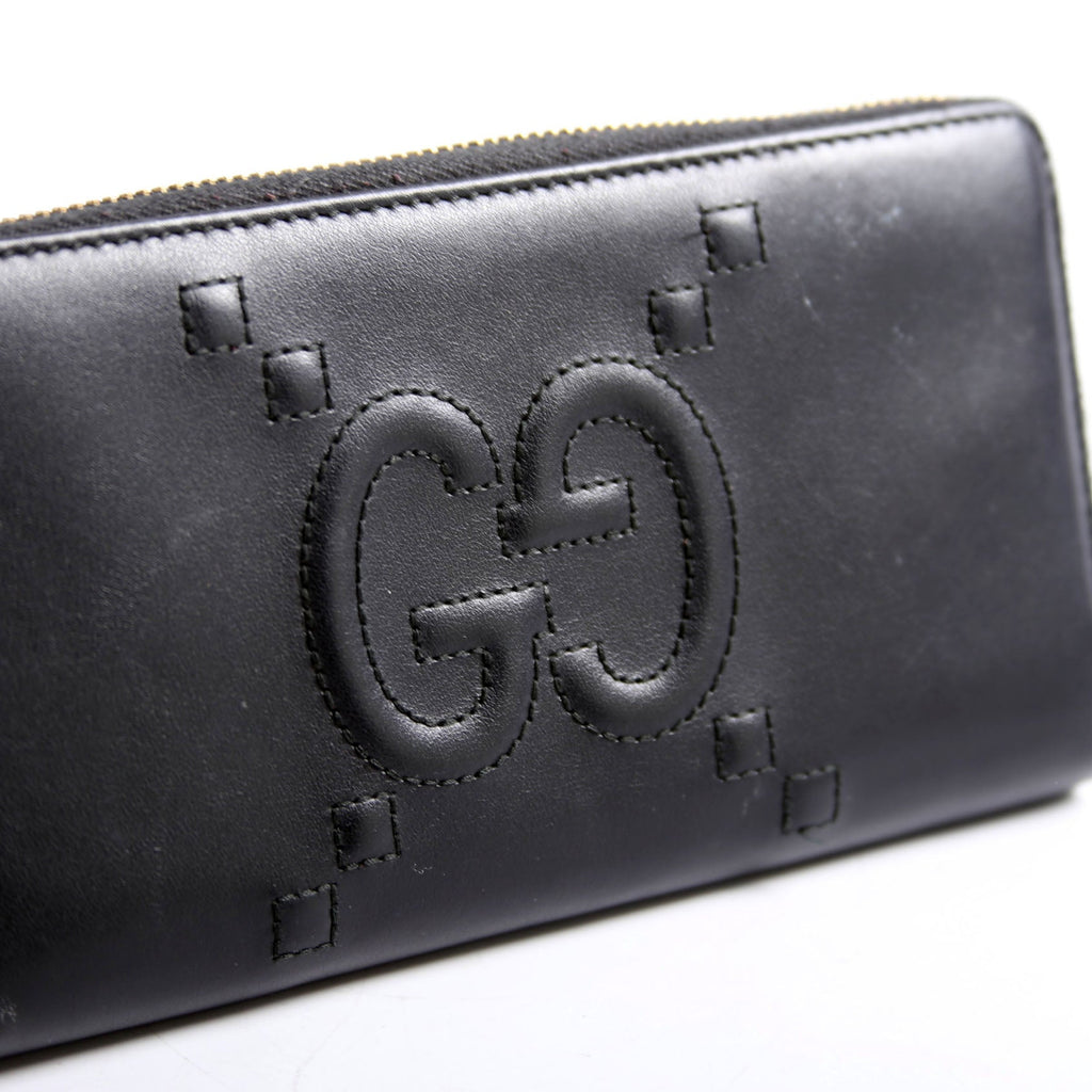 Gucci 453393 Jumbo GG Zip Around Wallet Black