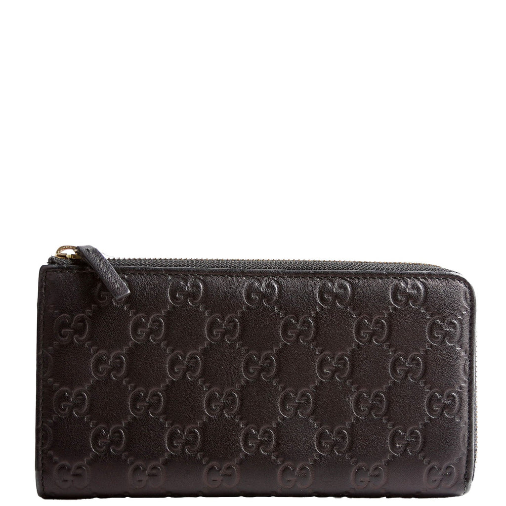 332747 Guccissima Zip Around Wallet Black