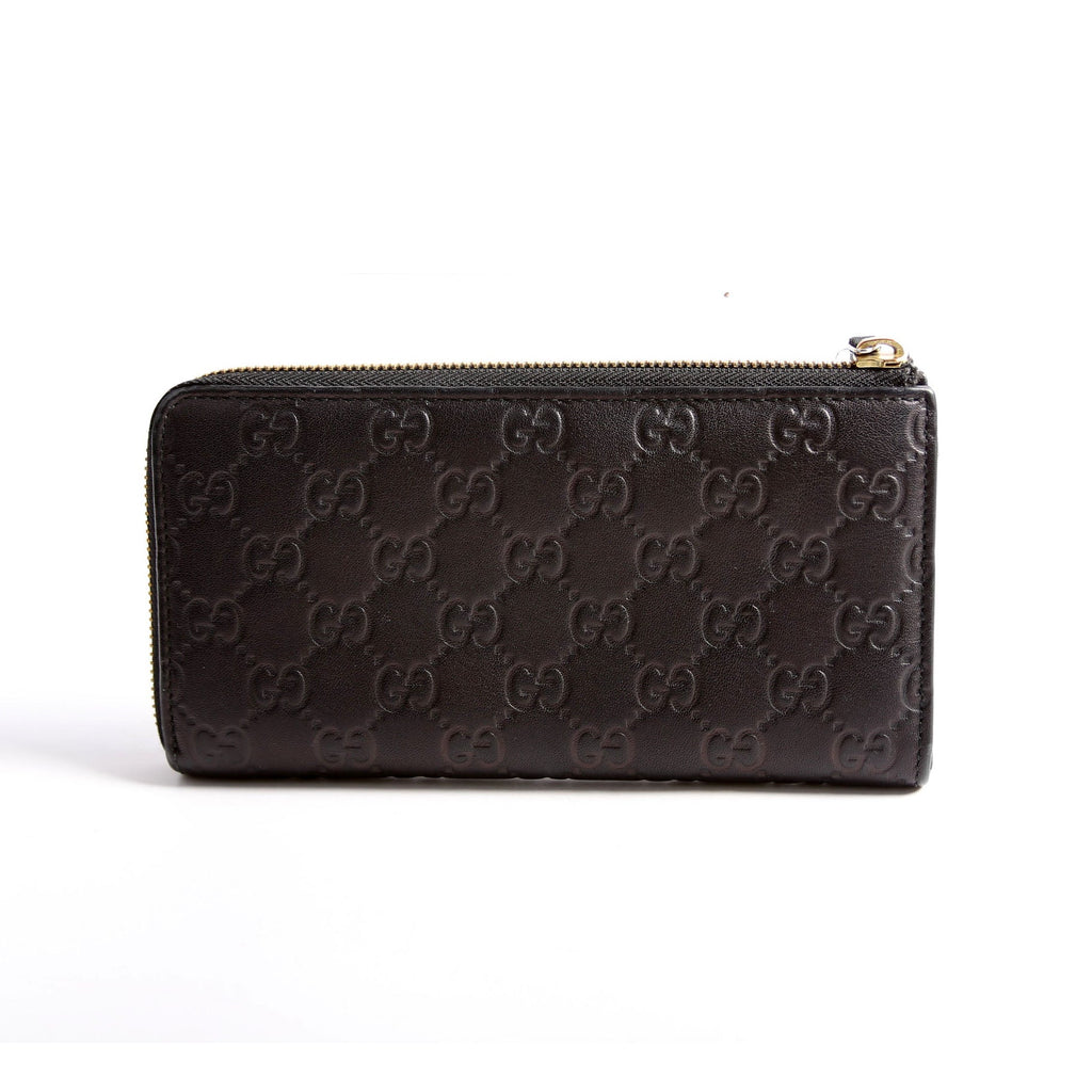 332747 Guccissima Zip Around Wallet Black