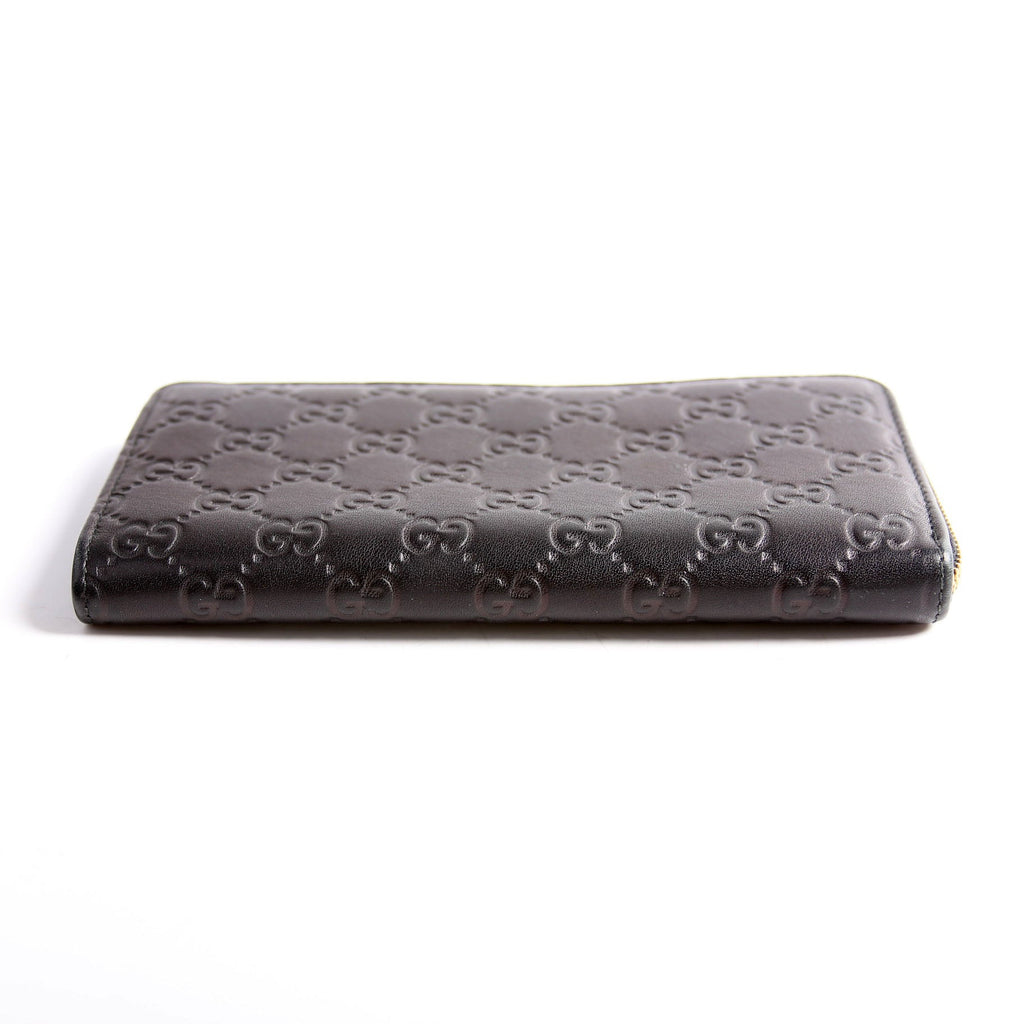 332747 Guccissima Zip Around Wallet Black