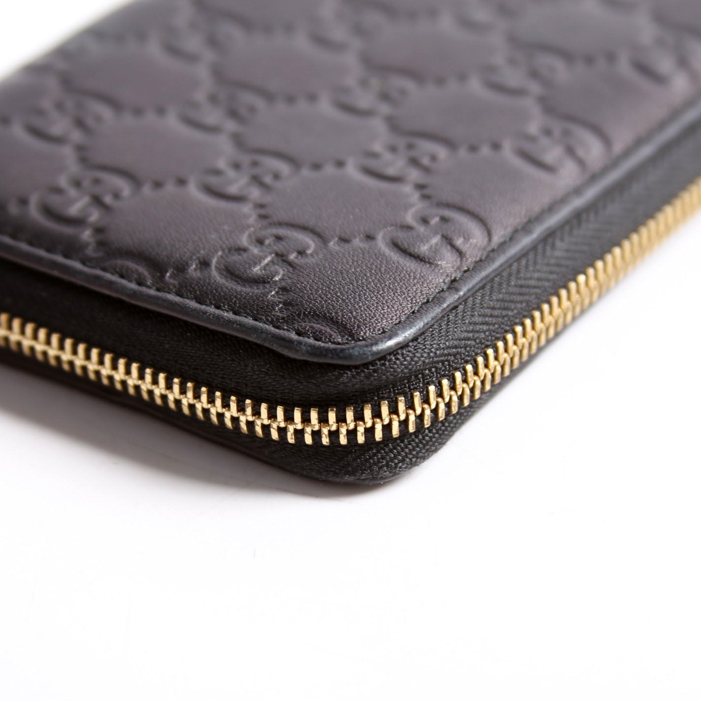 332747 Guccissima Zip Around Wallet Black