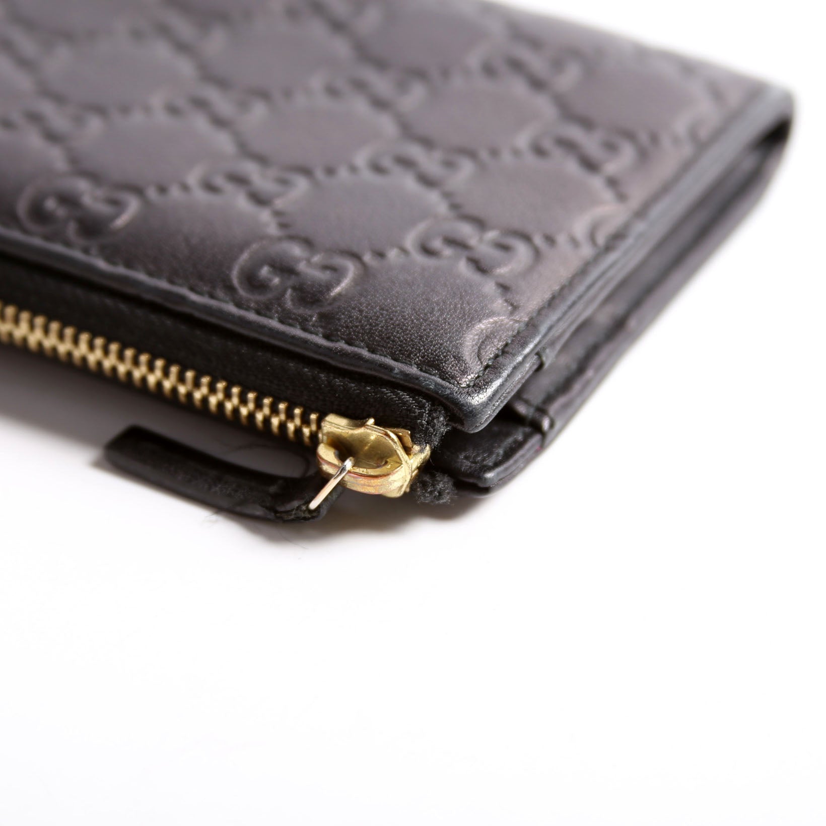 332747 Guccissima Zip Around Wallet Black