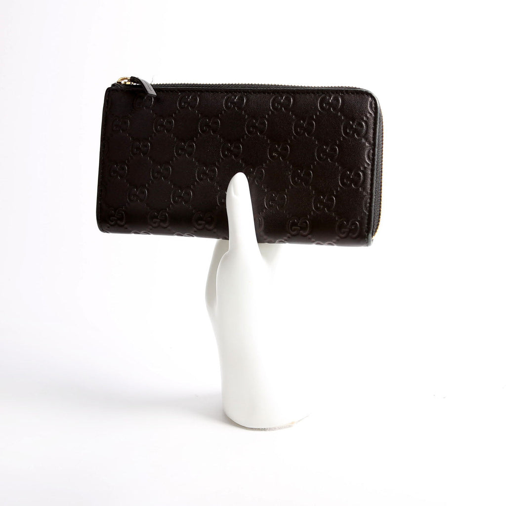 332747 Guccissima Zip Around Wallet Black