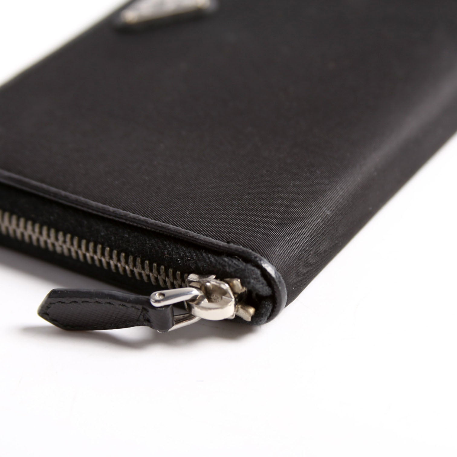 Nylon Long Zip Around Wallet Black