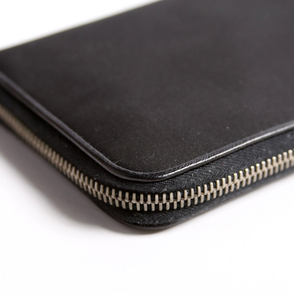Nylon Long Zip Around Wallet Black