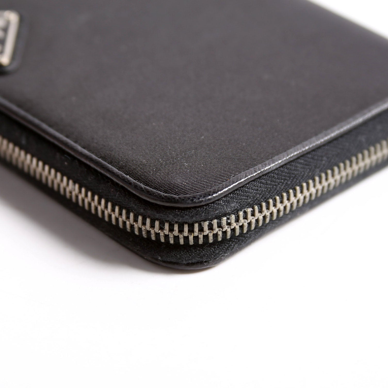 Nylon Long Zip Around Wallet Black
