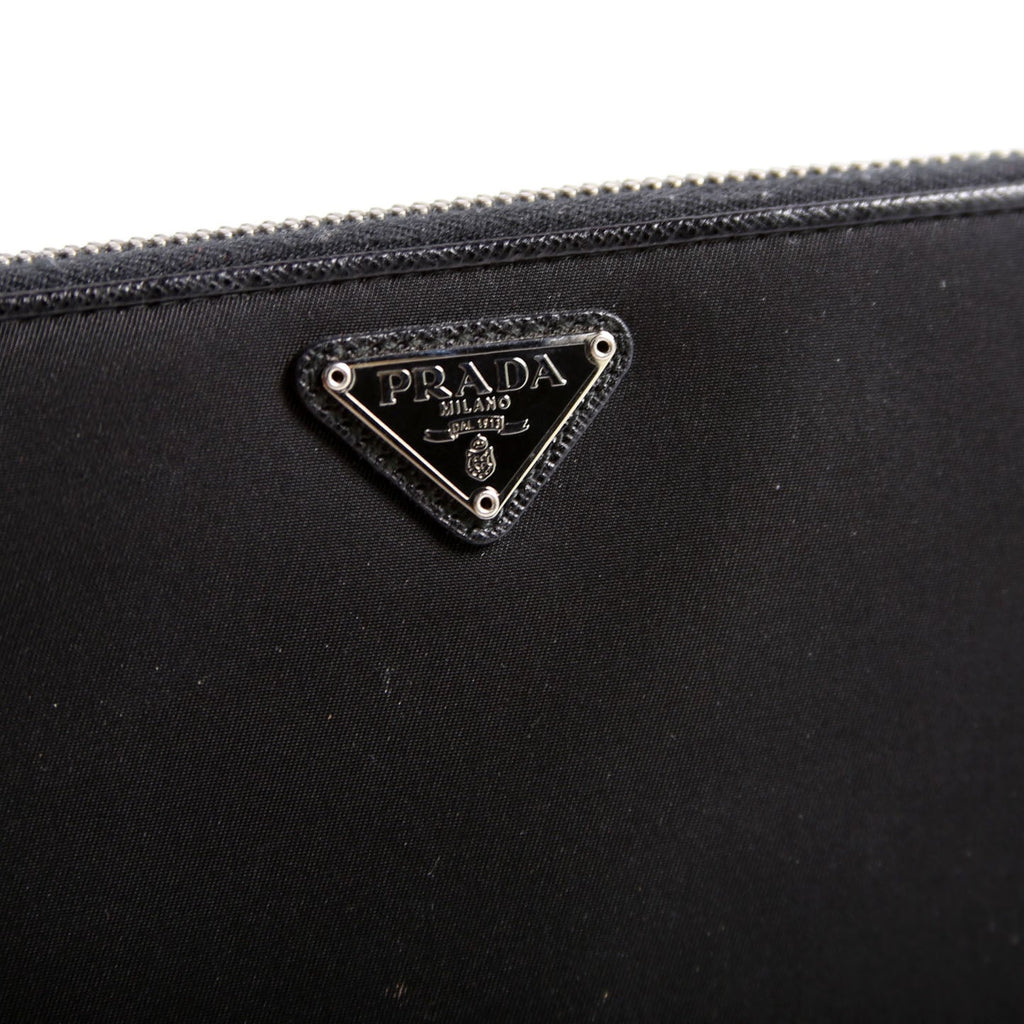 Nylon Long Zip Around Wallet Black