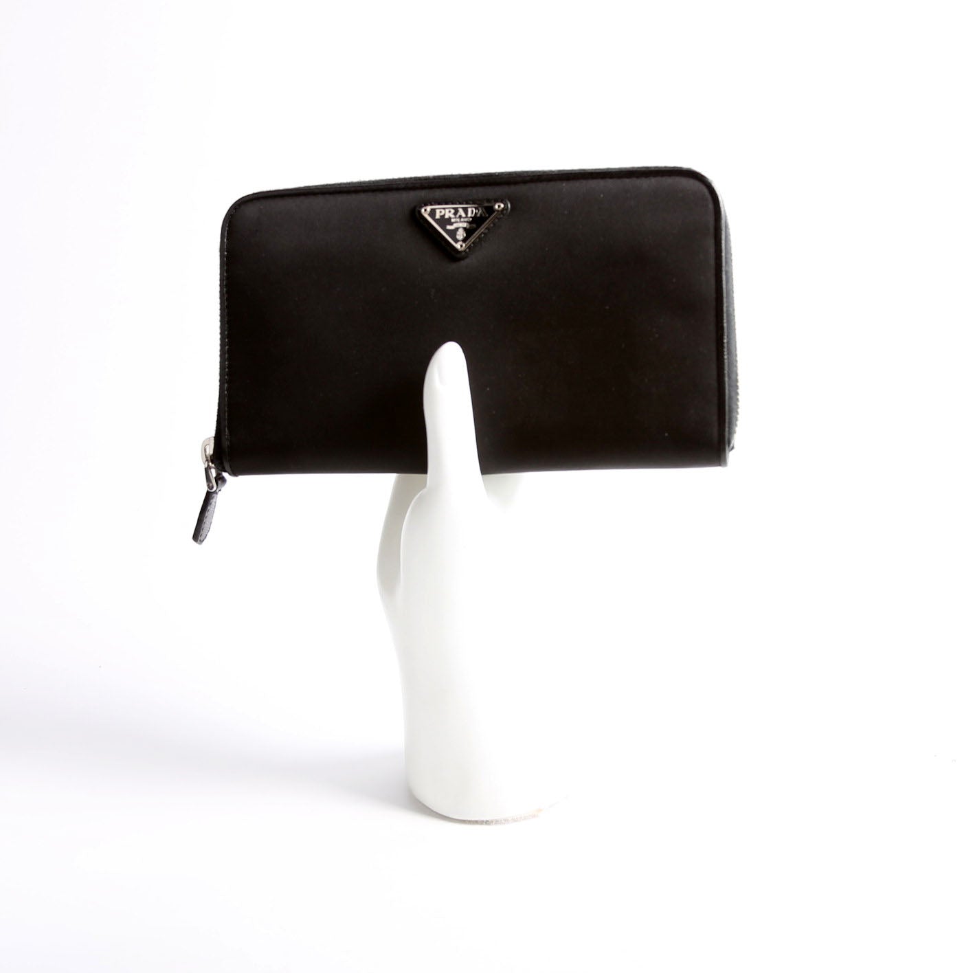 Nylon Long Zip Around Wallet Black