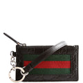 523815 Guccissima Lanyard Card Case Black