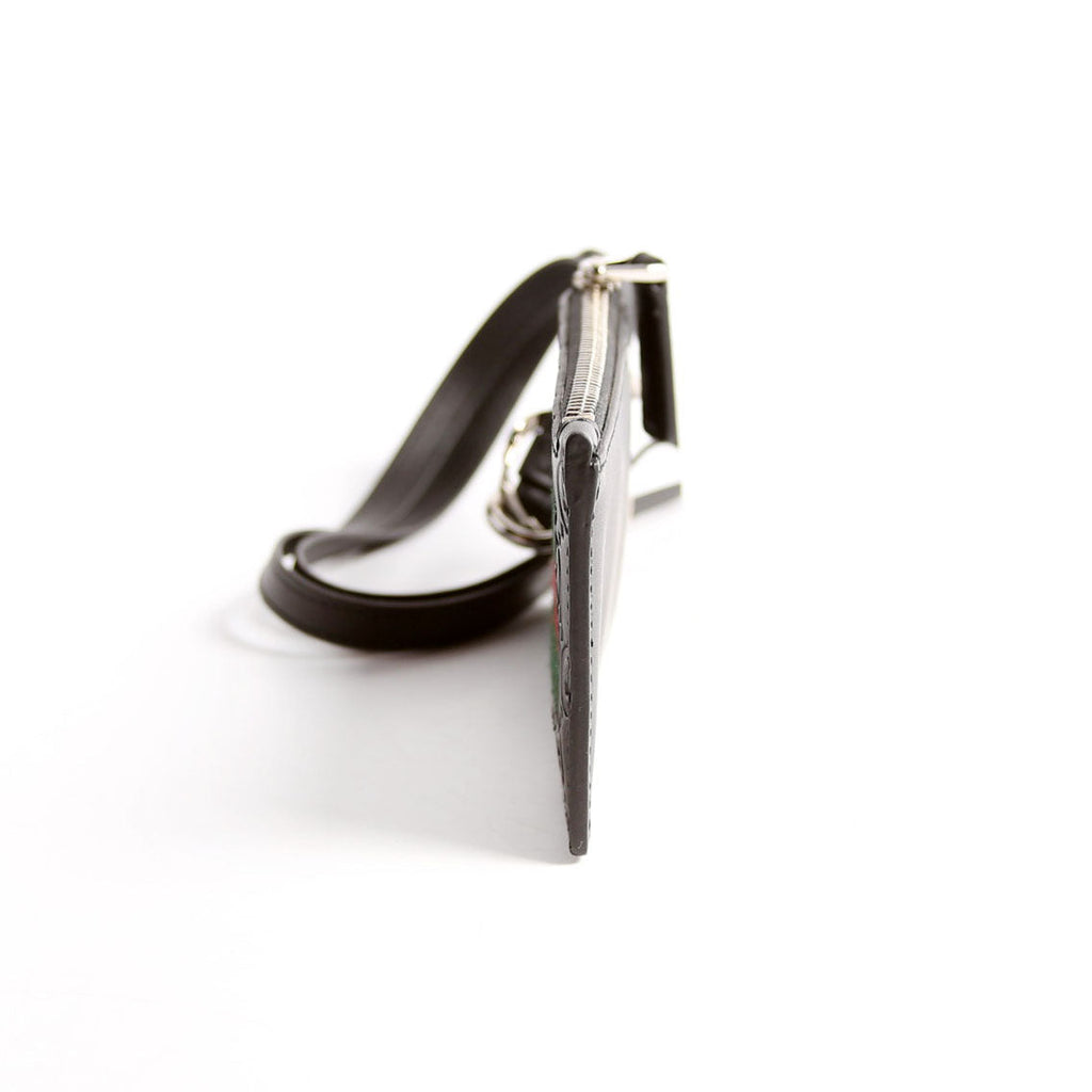 523815 Guccissima Lanyard Card Case Black
