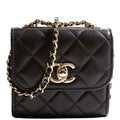 Trendy CC Clutch With Chain Quilted Lambskin 32M Black