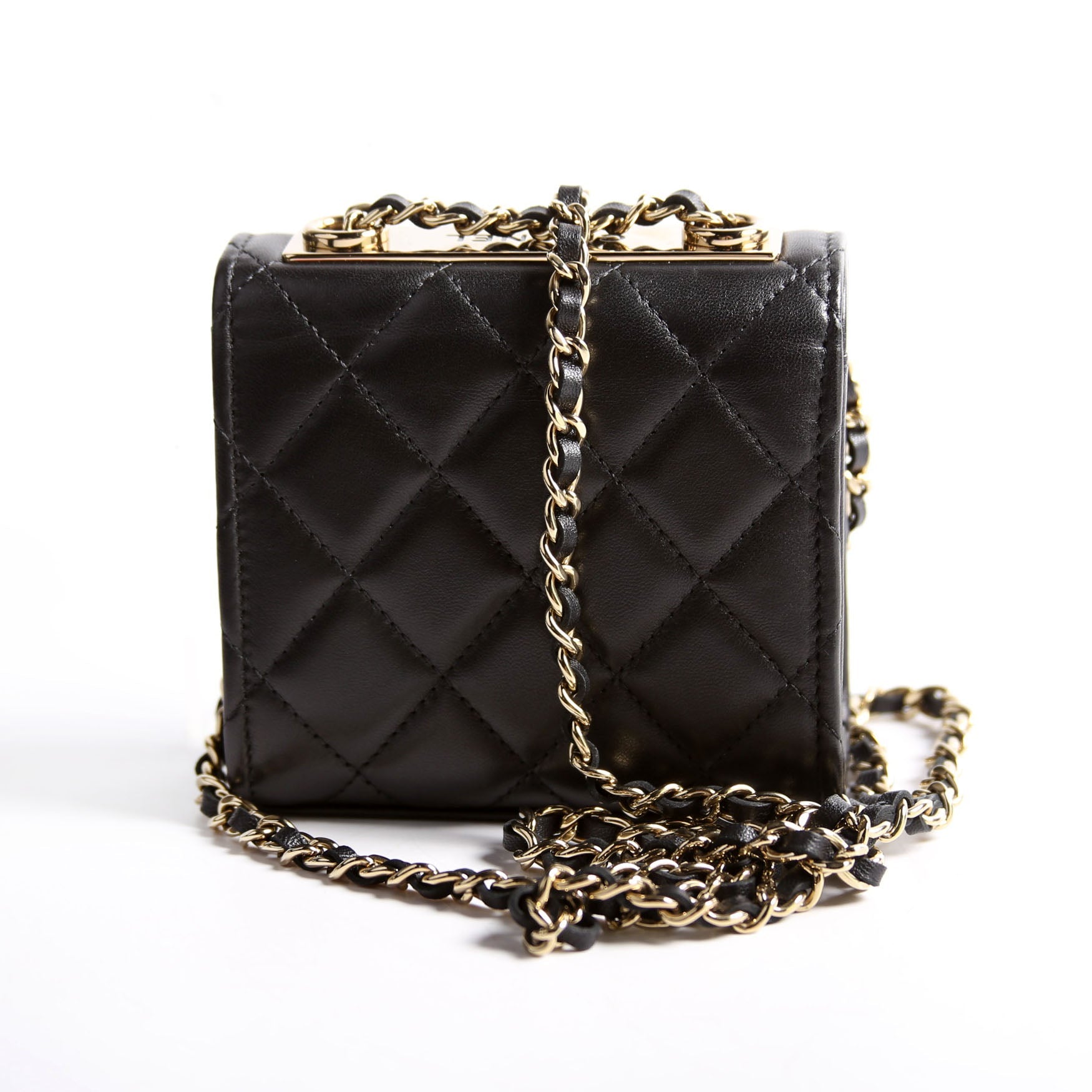 Trendy CC Clutch With Chain Quilted Lambskin 32M Black