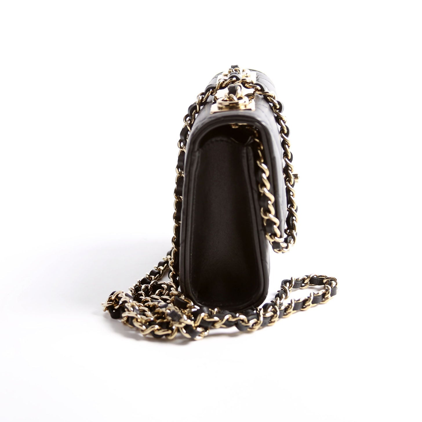 Trendy CC Clutch With Chain Quilted Lambskin 32M Black