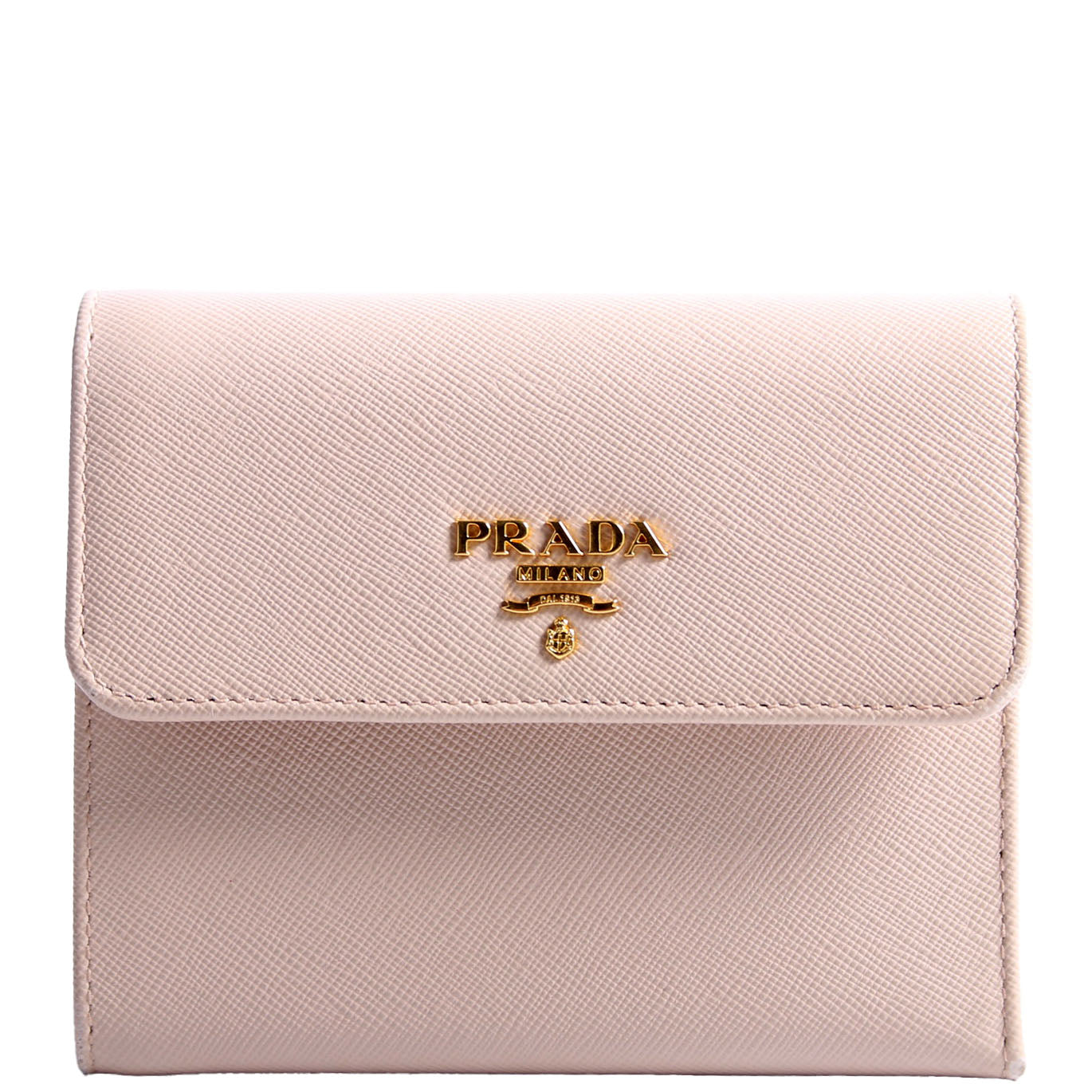 1M0170 Saffiano Trifold Wallet Beige