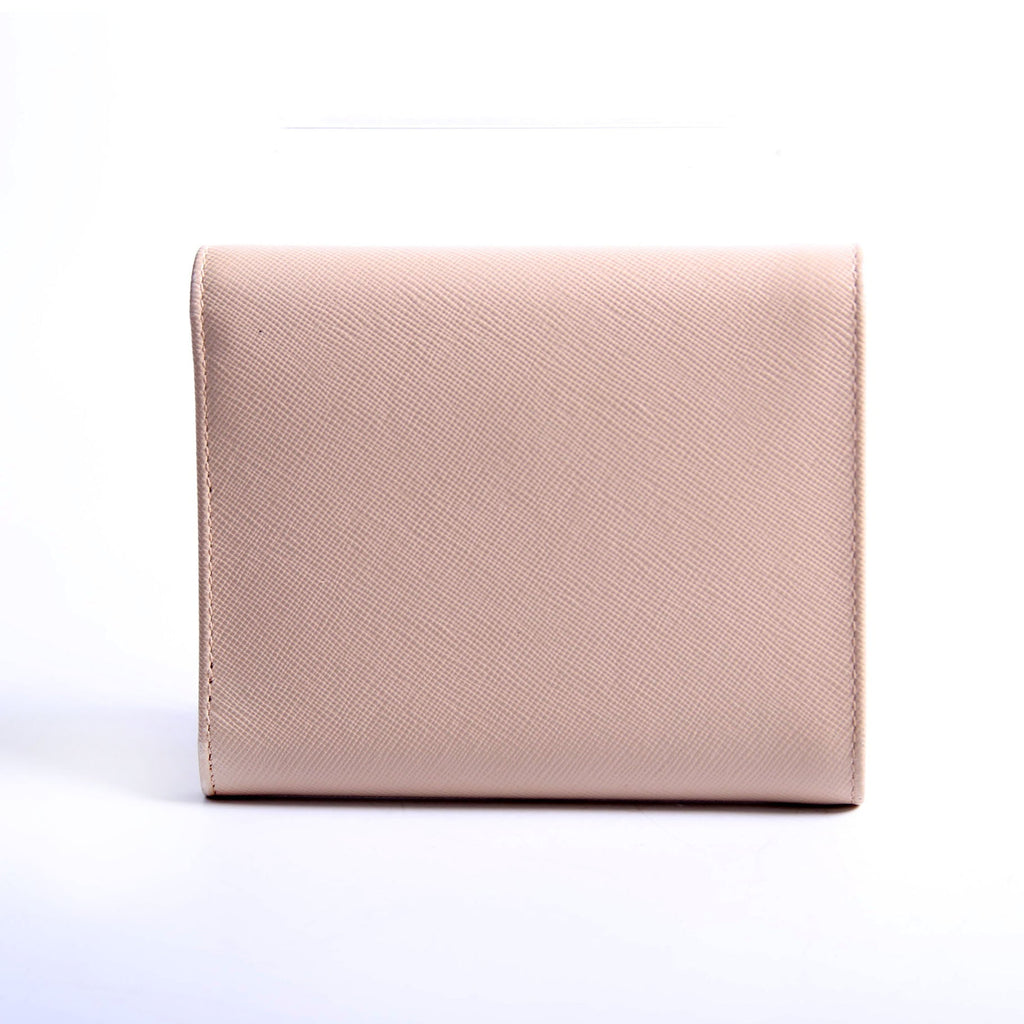 1M0170 Saffiano Trifold Wallet Beige