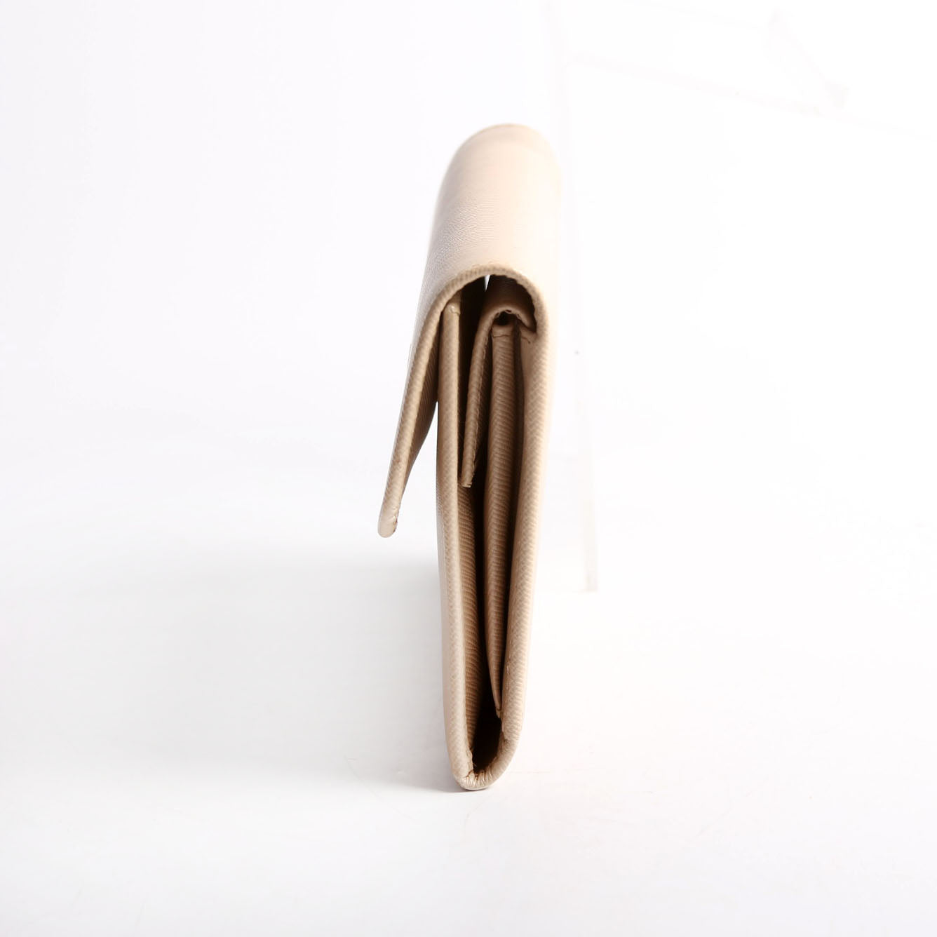 1M0170 Saffiano Trifold Wallet Beige