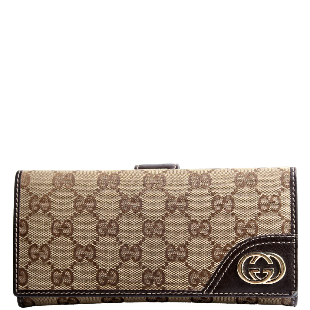 181593 GG Canvas Britt Continental Wallet Brown