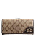 181593 GG Canvas Britt Continental Wallet Brown