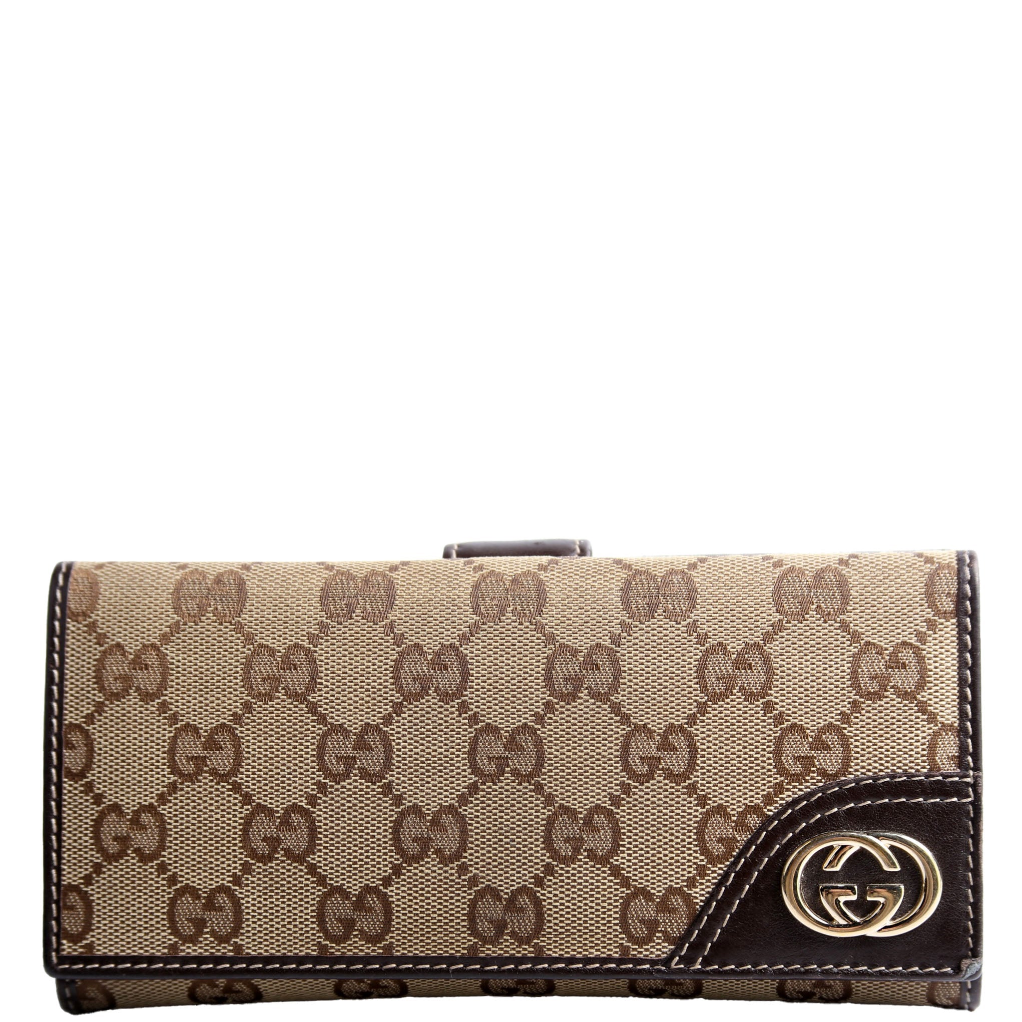 181593 GG Canvas Britt Continental Wallet Brown