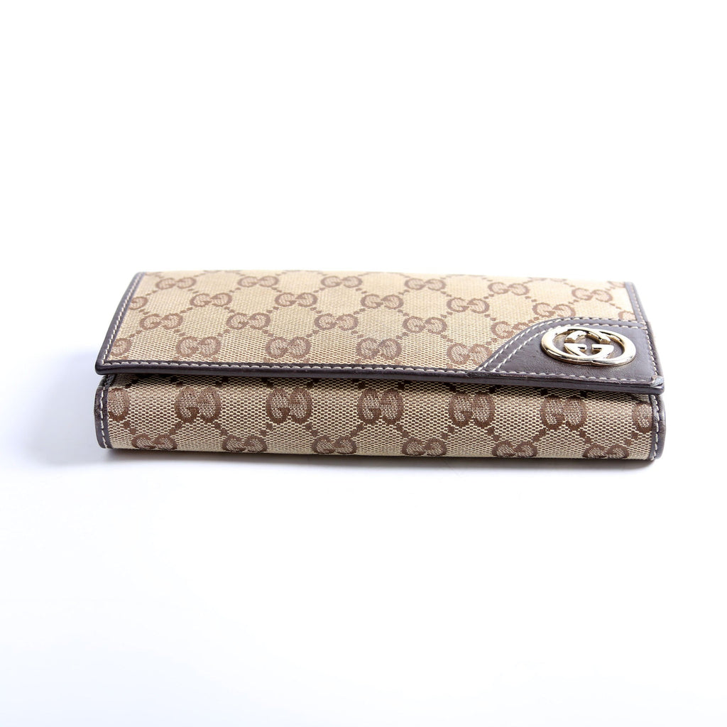 181593 GG Canvas Britt Continental Wallet Brown