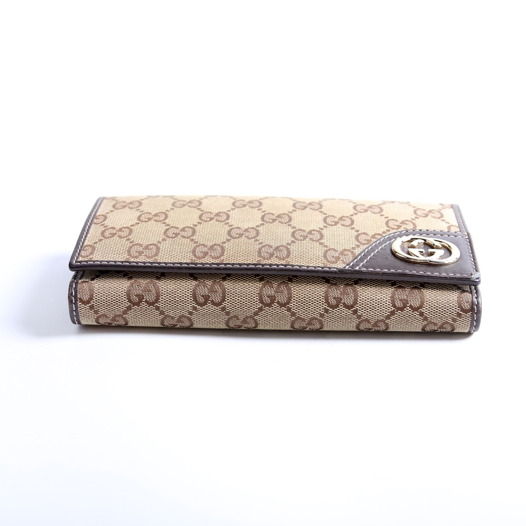 181593 GG Canvas Britt Continental Wallet Brown