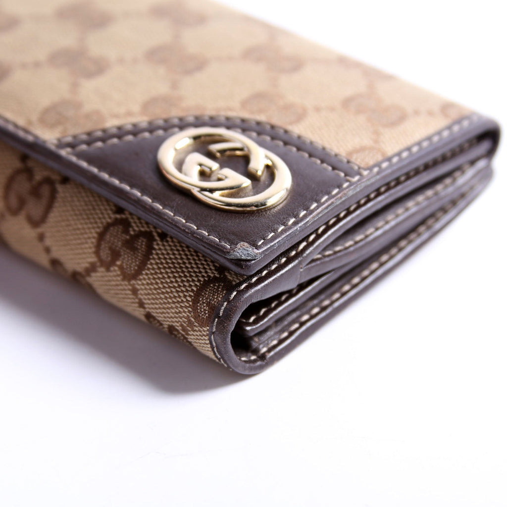 181593 GG Canvas Britt Continental Wallet Brown