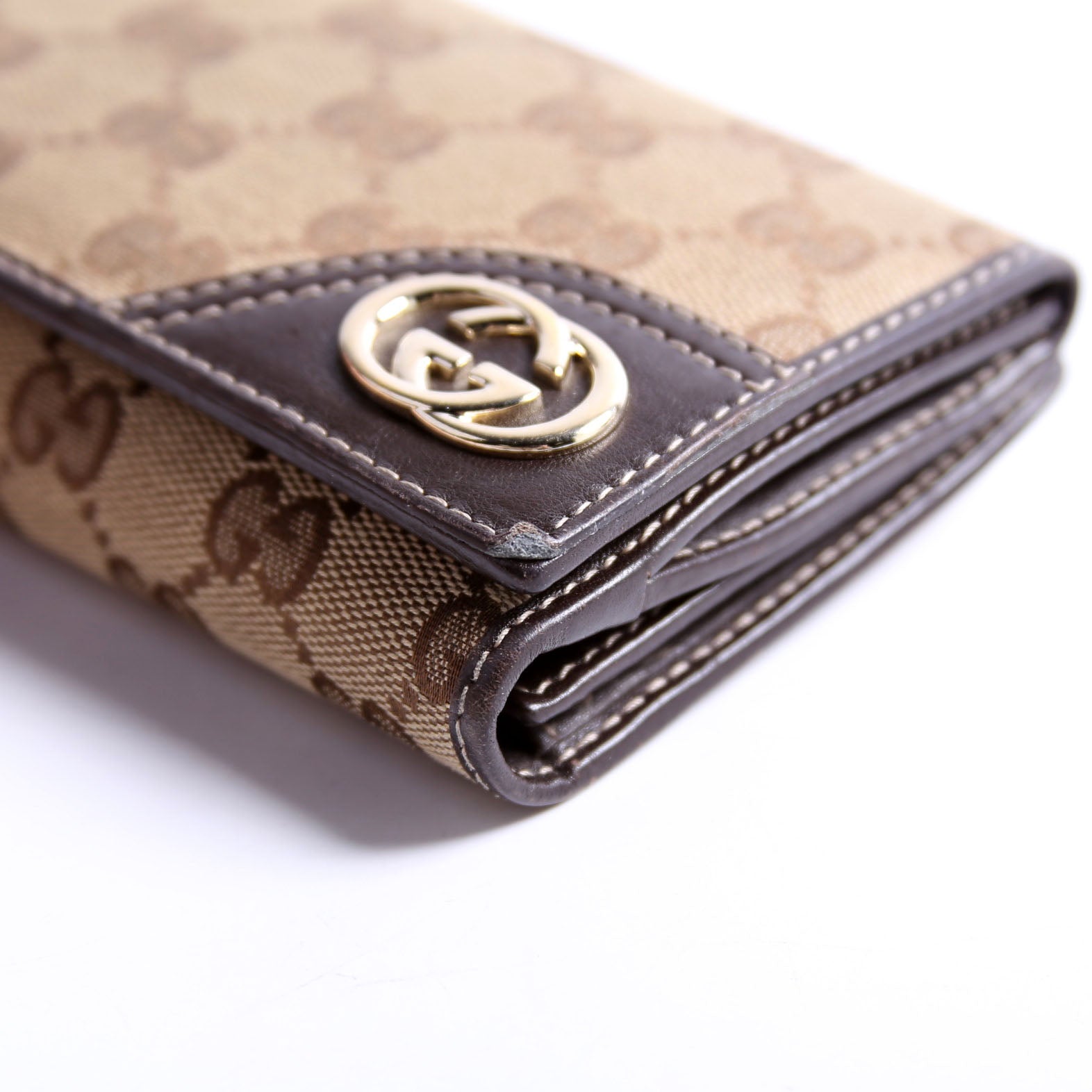 181593 GG Canvas Britt Continental Wallet Brown