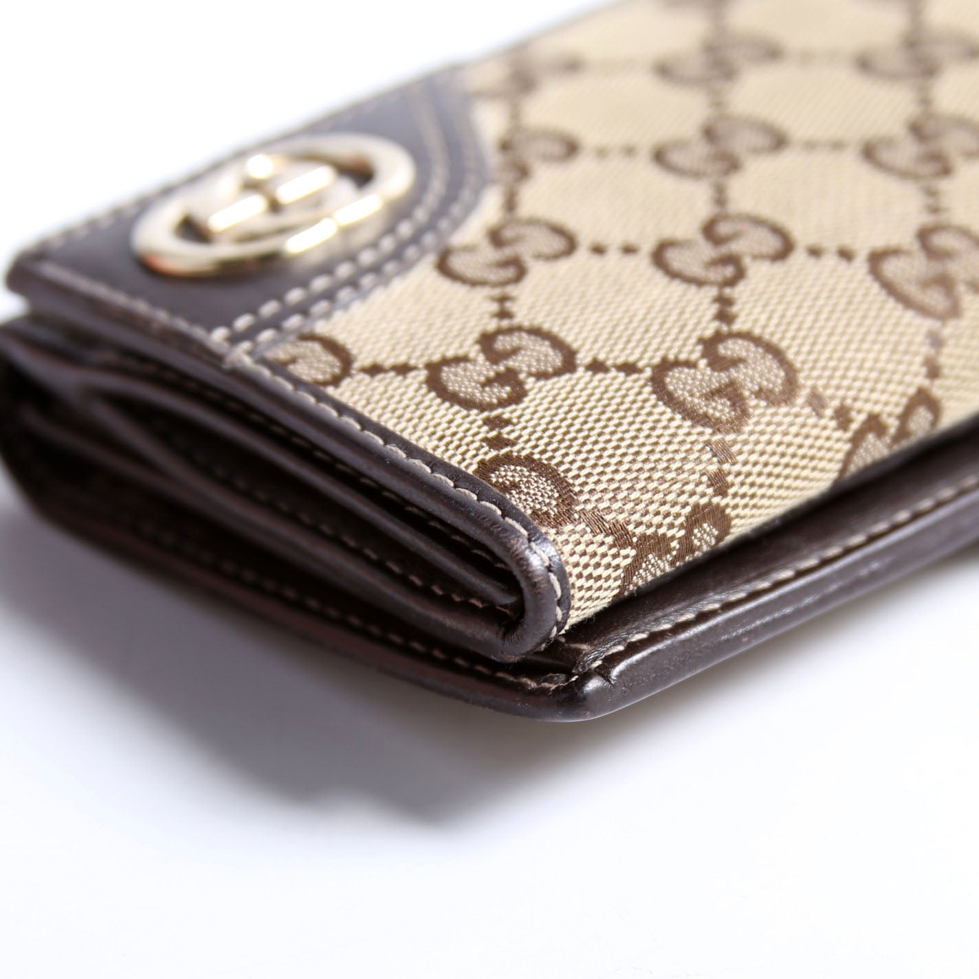 181593 GG Canvas Britt Continental Wallet Brown