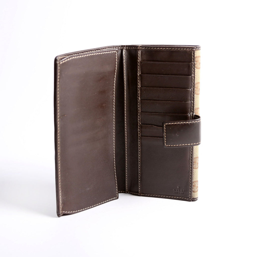 181593 GG Canvas Britt Continental Wallet Brown