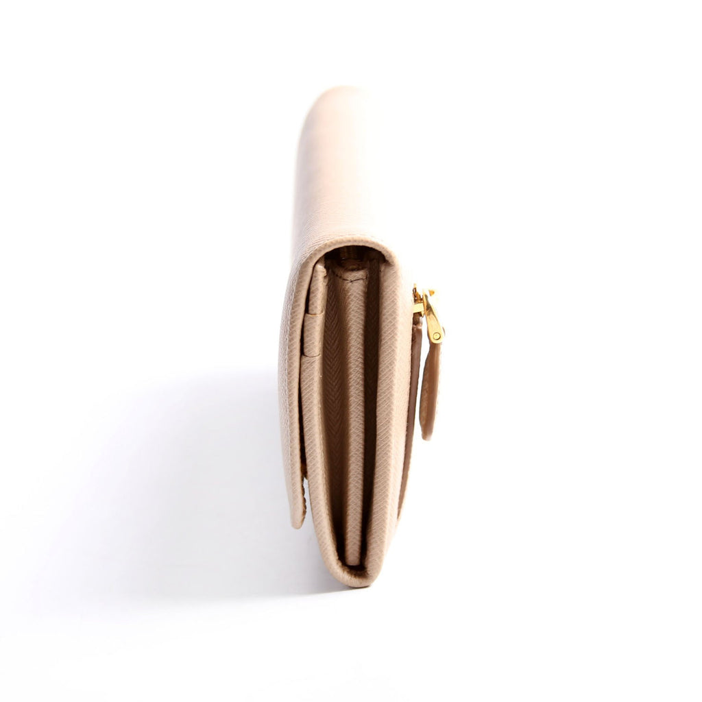 Saffiano Lux Continental Wallet Beige