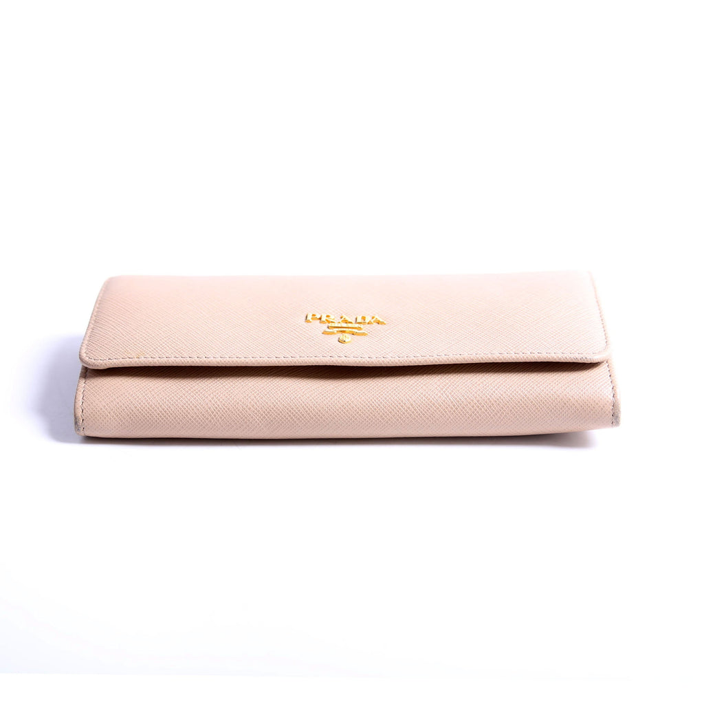 Saffiano Lux Continental Wallet Beige