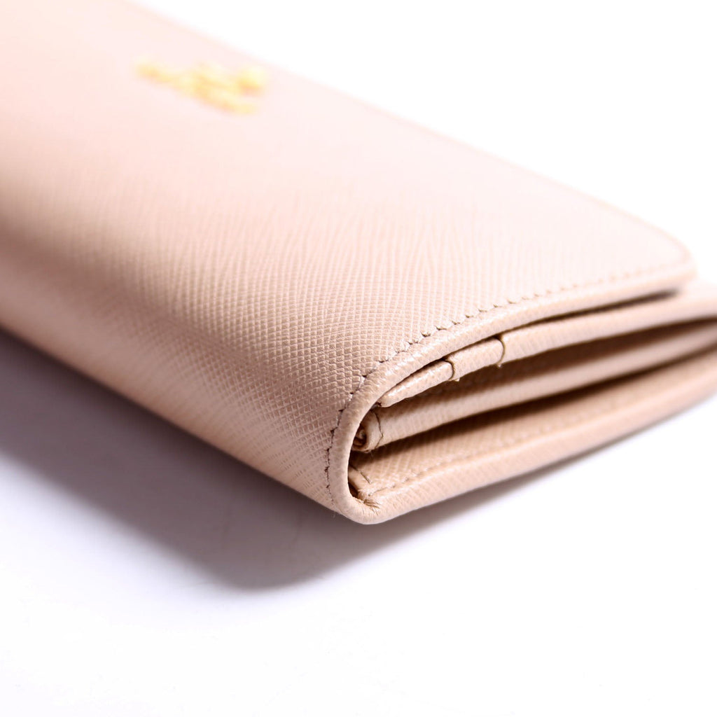 Saffiano Lux Continental Wallet Beige
