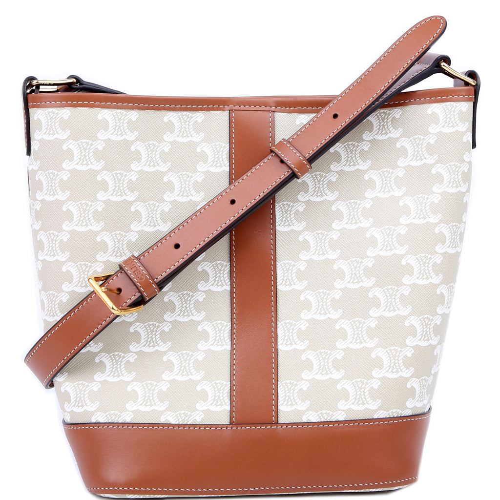 Triomphe Small Bucket Bag Tan