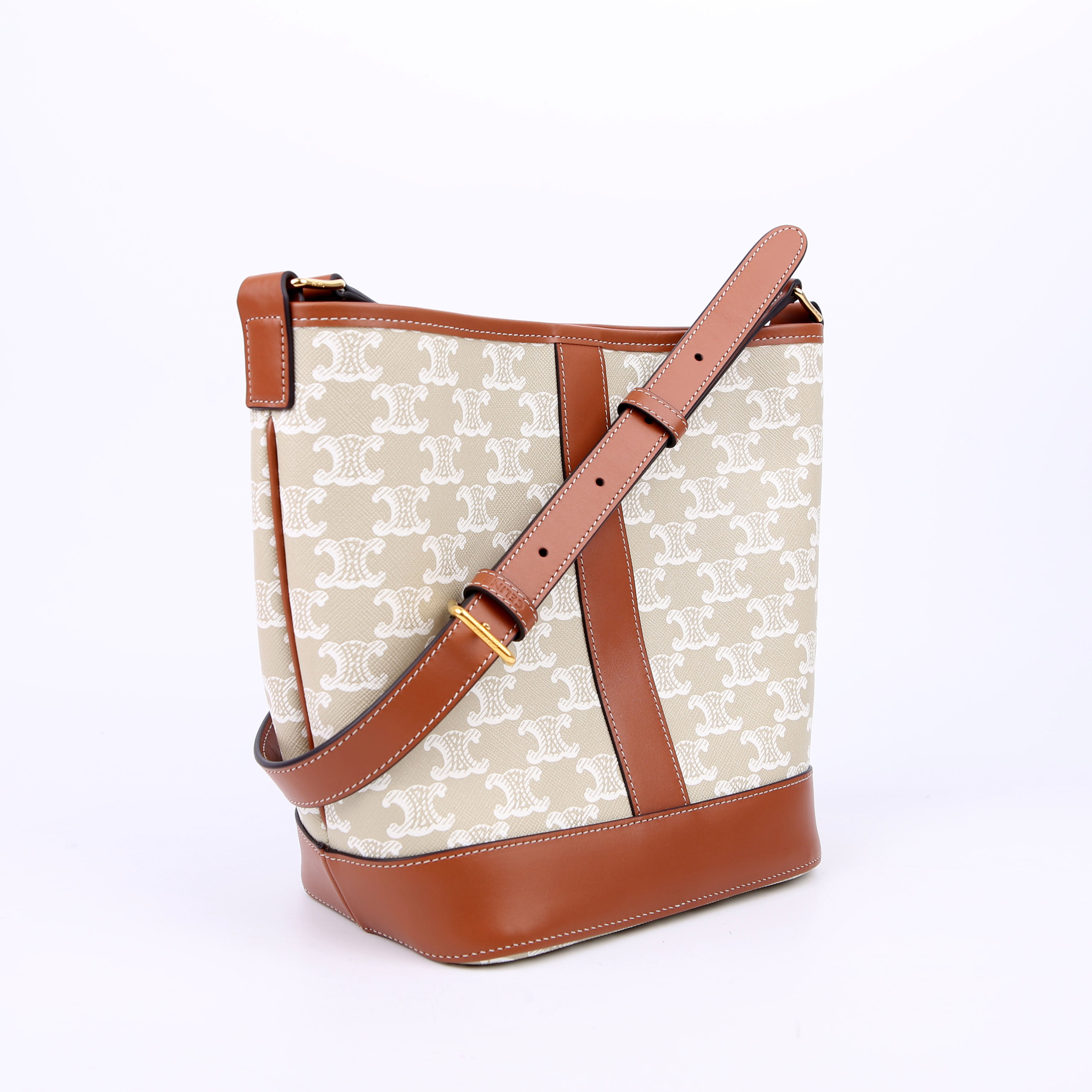 Triomphe Small Bucket Bag Tan