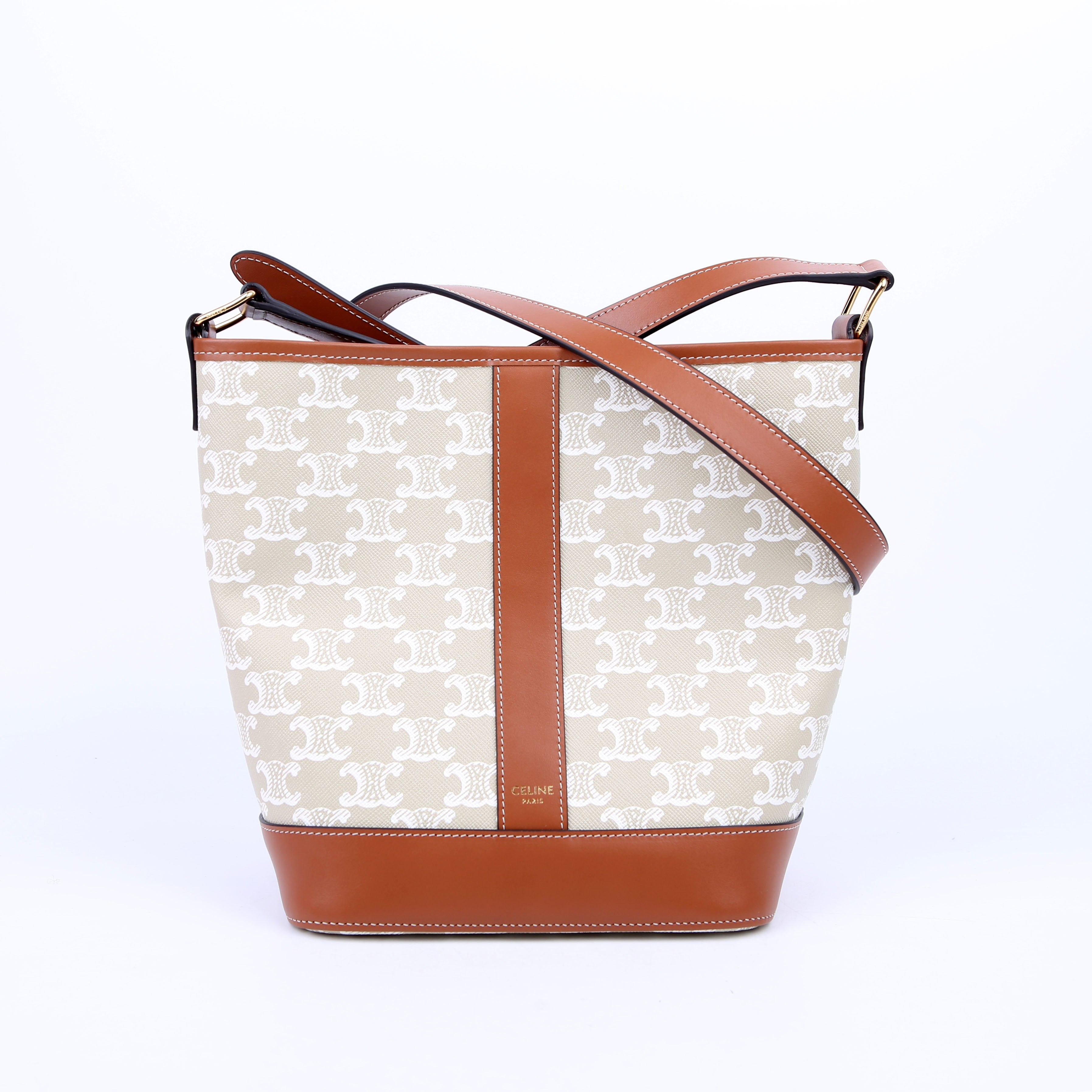 Triomphe Small Bucket Bag Tan
