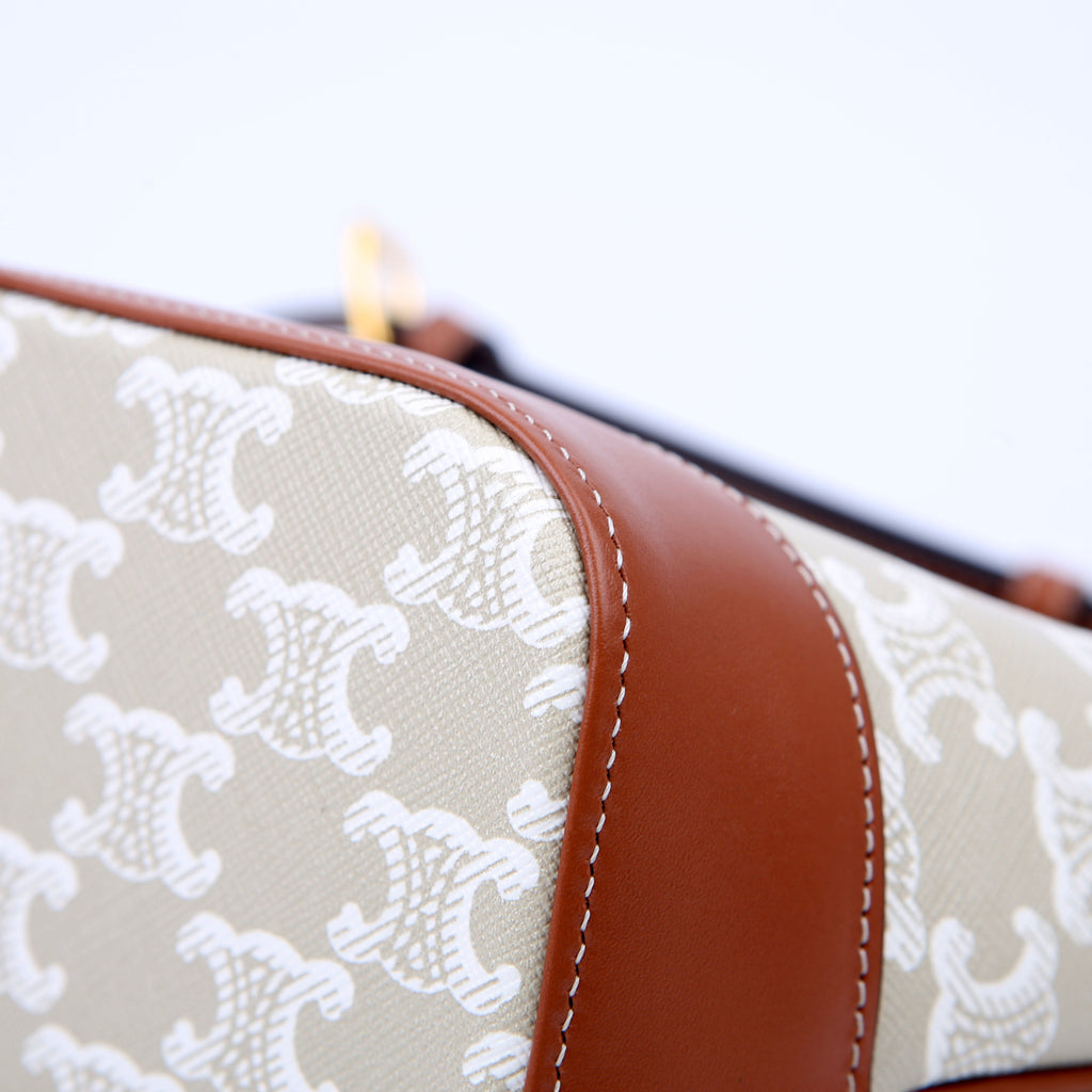 Triomphe Small Bucket Bag Tan