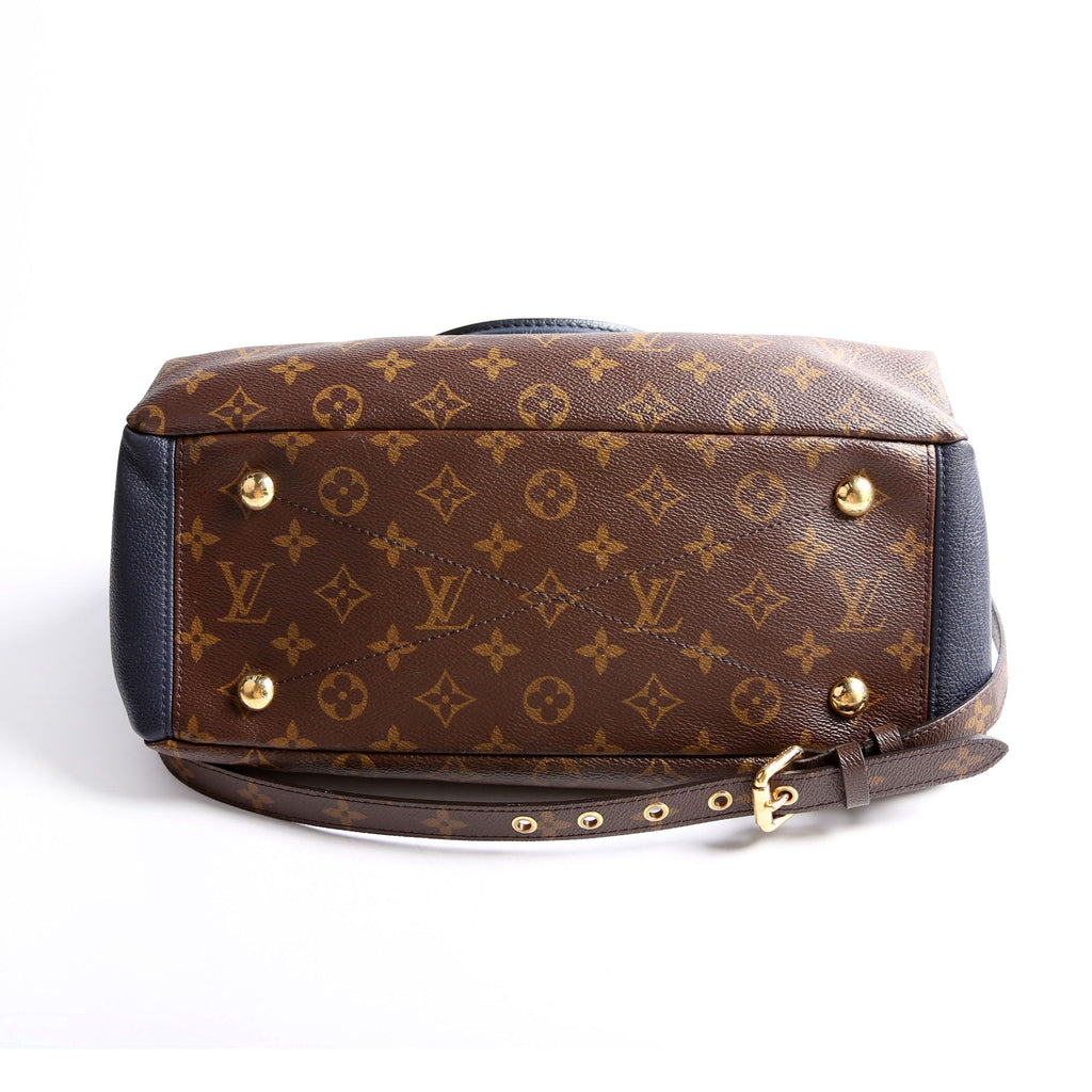 Pallas Tote Monogram Leather Side Navy