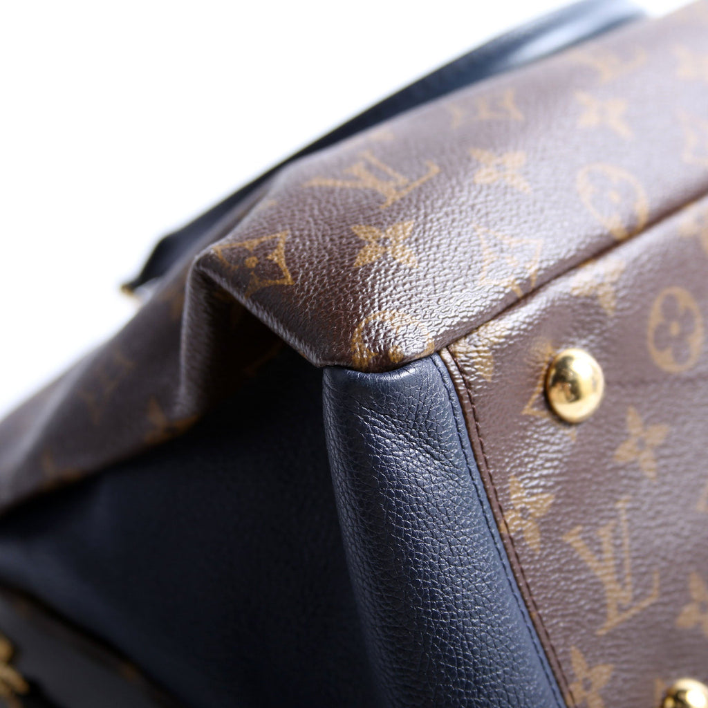 Pallas Tote Monogram Leather Side Navy